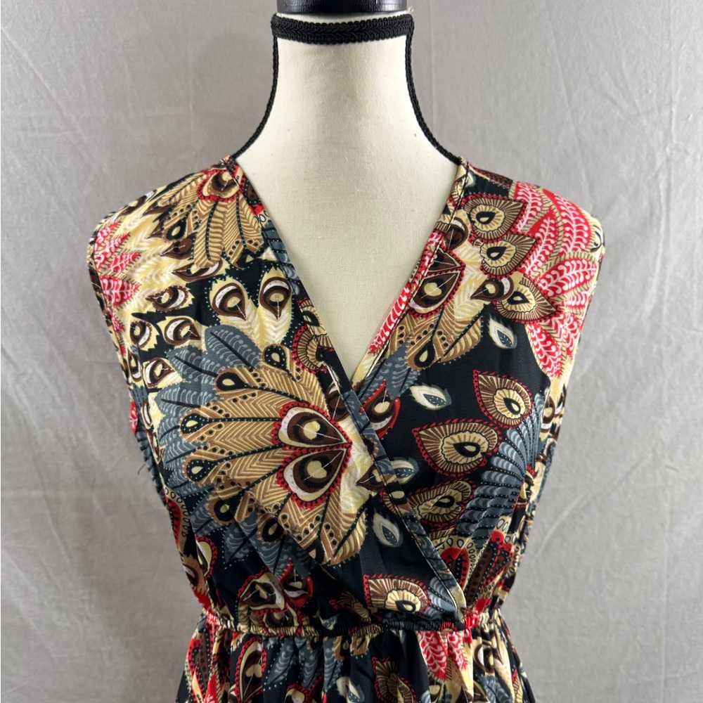 LAST ONE π₯ Boho Tropical Print A-Line Maxi Dress - Picture 6 of 8